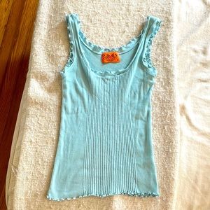 Juicy Couture Blue Ruffle Tank Top